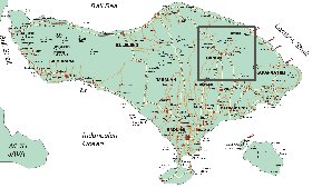 carte de Bali en anglais