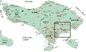 carte de Bali en anglais