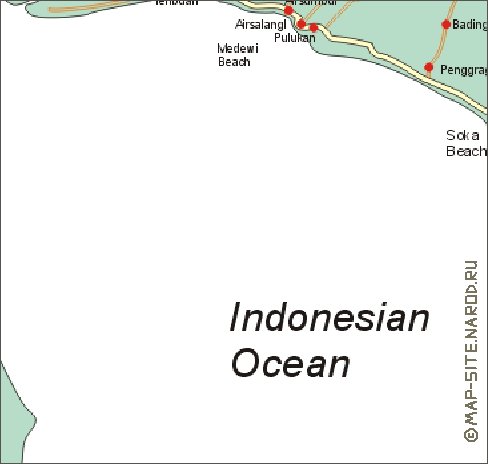 carte de Bali en anglais