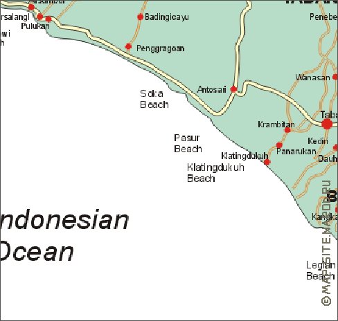 carte de Bali en anglais