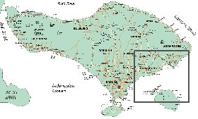 carte de Bali en anglais