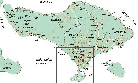 carte de Bali en anglais