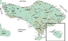 carte de Bali en anglais