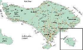 carte de Bali en anglais