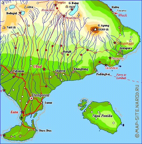 Fisica mapa de Bali