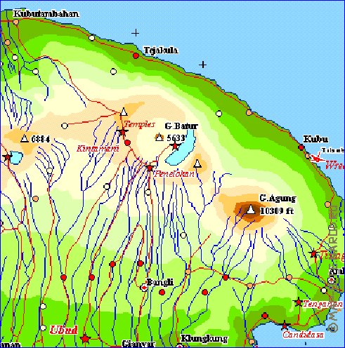 Fisica mapa de Bali