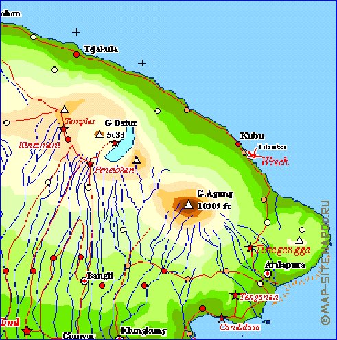 Fisica mapa de Bali