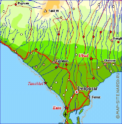 Fisica mapa de Bali