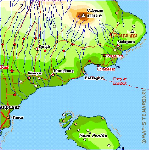 Fisica mapa de Bali