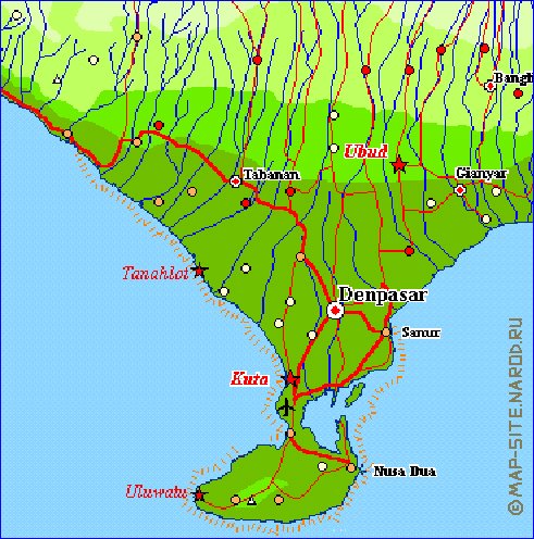 Fisica mapa de Bali