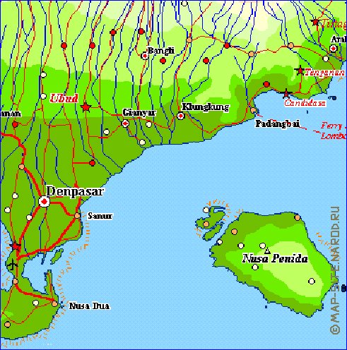 Fisica mapa de Bali