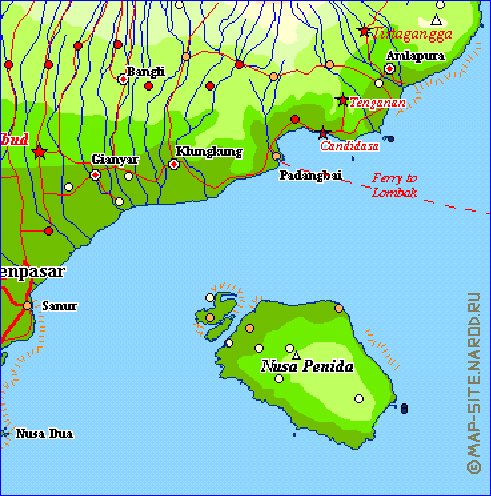 Fisica mapa de Bali