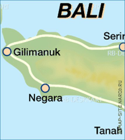 mapa de Bali em alemao