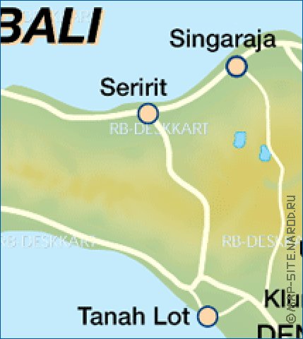 mapa de Bali em alemao