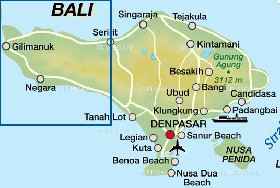 carte de Bali en allemand