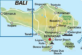 mapa de Bali em alemao