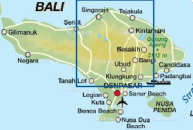 mapa de Bali em alemao