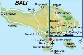 mapa de Bali em alemao