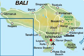 mapa de Bali em alemao