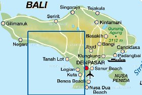 carte de Bali en allemand