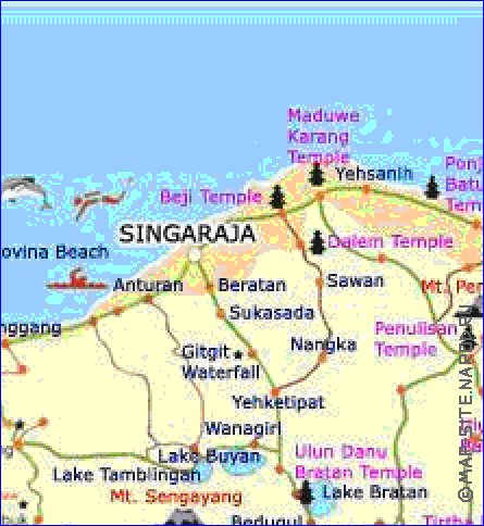 Turismo mapa de Bali