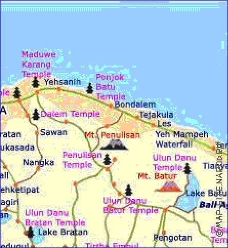 Turismo mapa de Bali