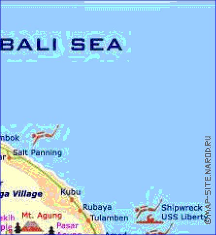 Touristique carte de Bali