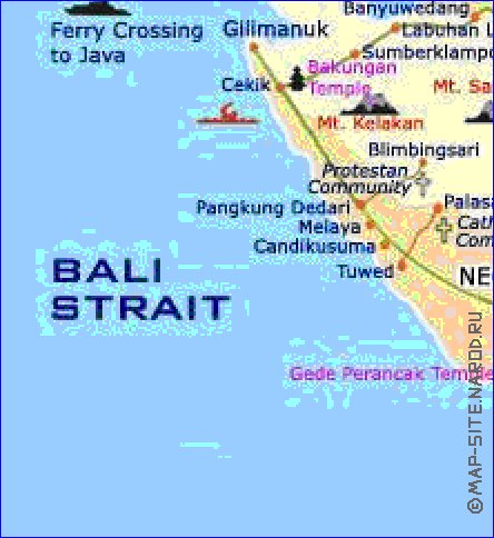 Turismo mapa de Bali