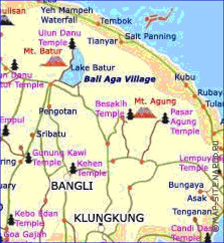 Turismo mapa de Bali