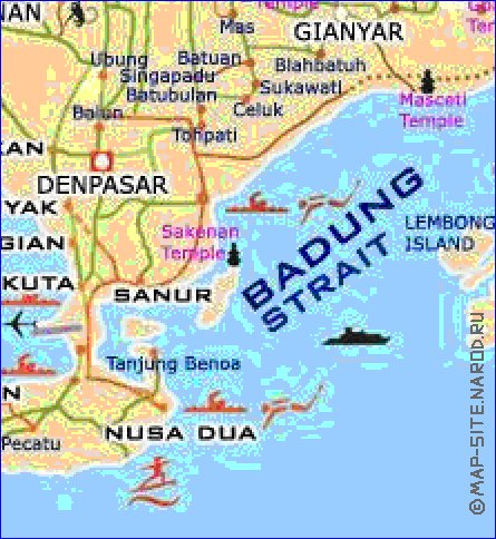 Turismo mapa de Bali