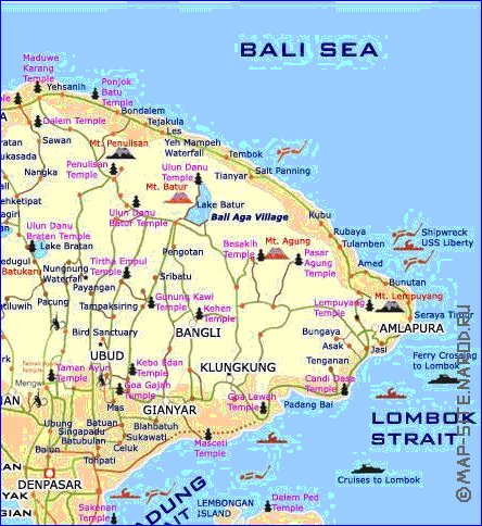 Turismo mapa de Bali