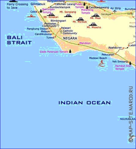 Turismo mapa de Bali