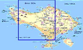 Touristique carte de Bali