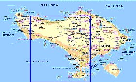 Touristique carte de Bali