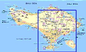 Touristique carte de Bali