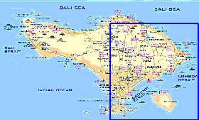 Touristique carte de Bali