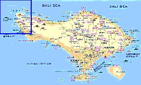 Touristique carte de Bali