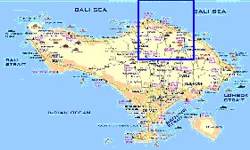 Turismo mapa de Bali