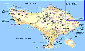 Touristique carte de Bali