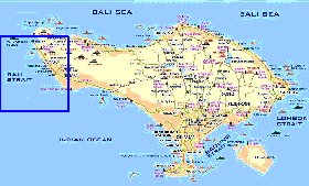 Turismo mapa de Bali