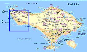 Touristique carte de Bali