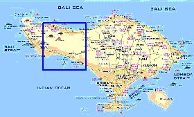 Turismo mapa de Bali