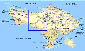 Touristique carte de Bali