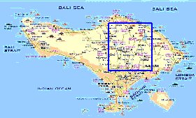 Touristique carte de Bali