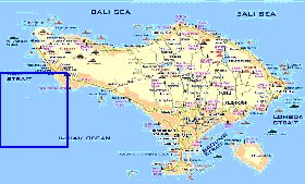 Touristique carte de Bali