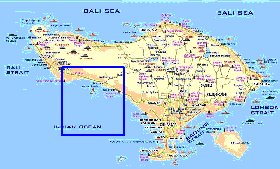 Touristique carte de Bali
