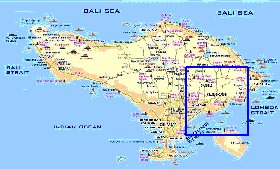 Touristique carte de Bali