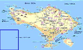 Touristique carte de Bali