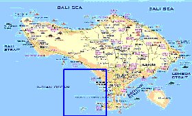 Touristique carte de Bali