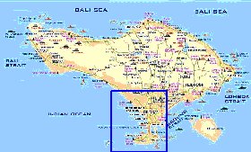 Turismo mapa de Bali